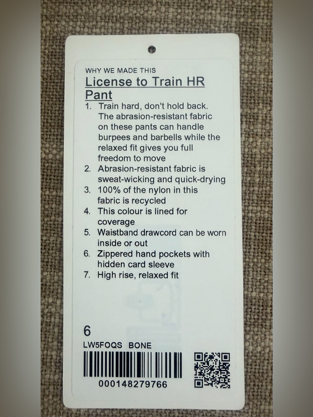 Lululemon License to Train HR Pant, TWO PAIR, Size 6, Bone and Blue, Worn Once